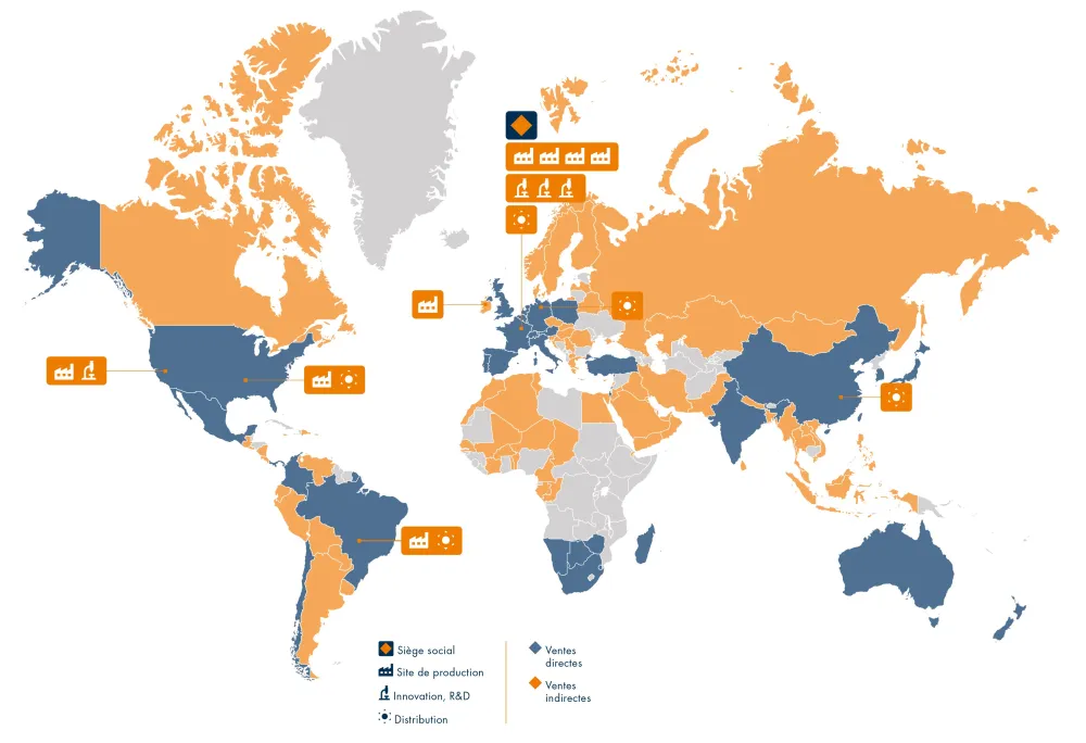 Nous sommes présents sur les cinq continents